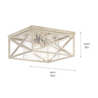 KICHLER 44084DAW Moorgate 16" 4 Light Flush Mount with Clear Glass Distressed Antique White