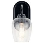 KICHLER 44381BKCS Valserrano 10 Inch Wall Sconce 1 Light With Clear Seeded Glass In Black