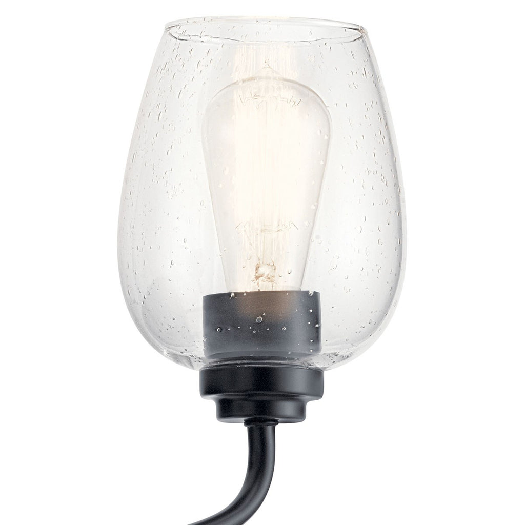 KICHLER 44381BKCS Valserrano 10 Inch Wall Sconce 1 Light With Clear Seeded Glass In Black