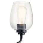 KICHLER 44381BKCS Valserrano 10 Inch Wall Sconce 1 Light With Clear Seeded Glass In Black