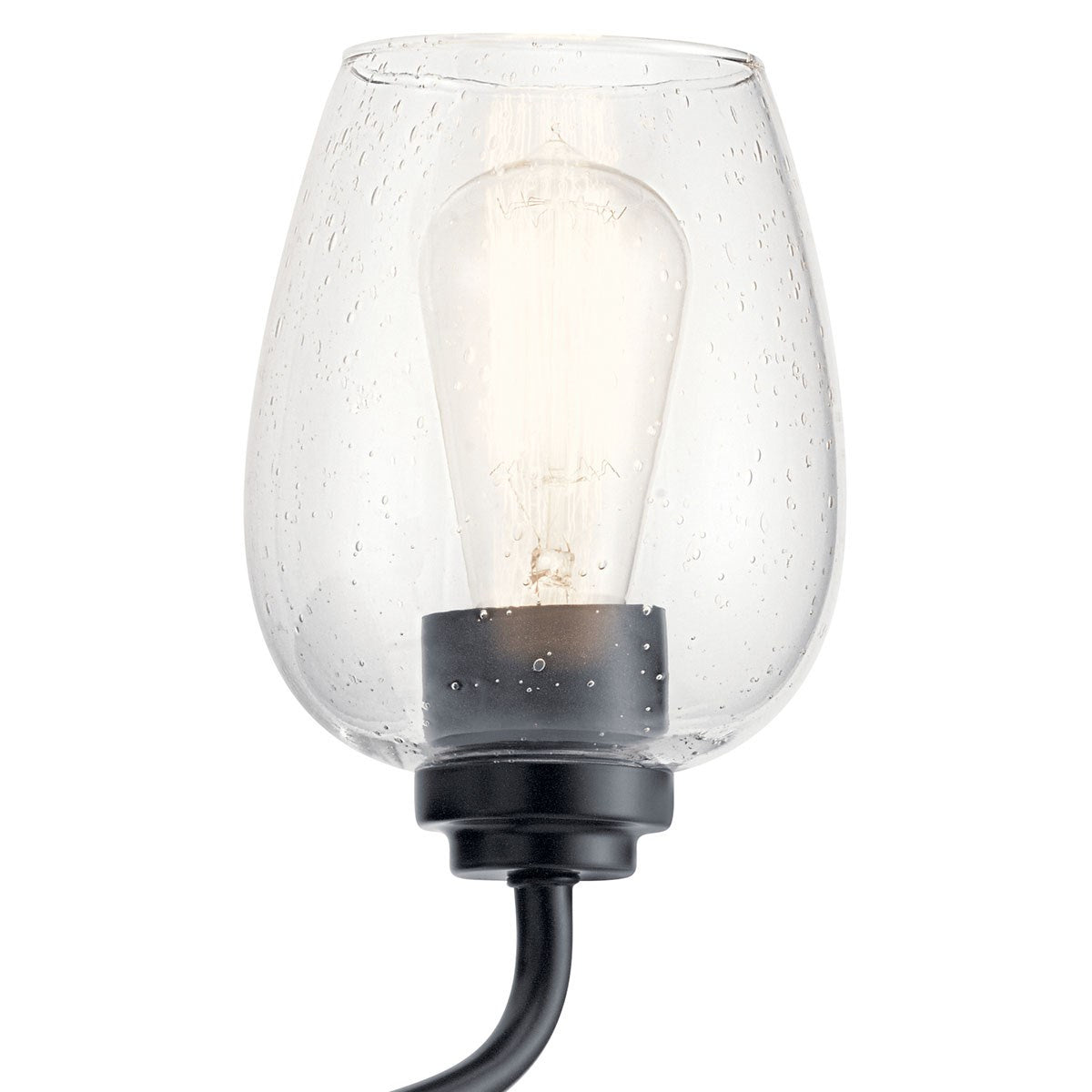KICHLER 44381BKCS Valserrano 10 Inch Wall Sconce 1 Light With Clear Seeded Glass In Black