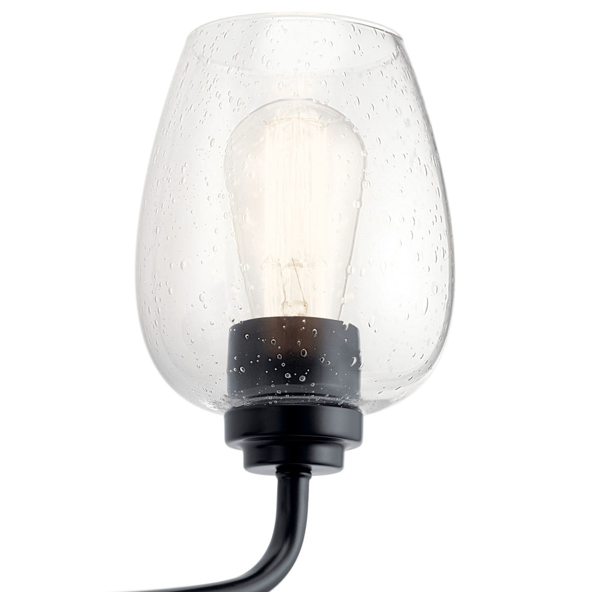 KICHLER 45128BKCS Valserrano 14.50 Inch 2 Light Vanity Light With Clear Seeded Glass In Black