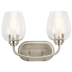 KICHLER 45128NICS Valserrano 14.50 inch 2 Light Vanity Light with Clear Seeded Glass in Brushed Nickel