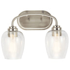 KICHLER 45128NICS Valserrano 14.50 inch 2 Light Vanity Light with Clear Seeded Glass in Brushed Nickel