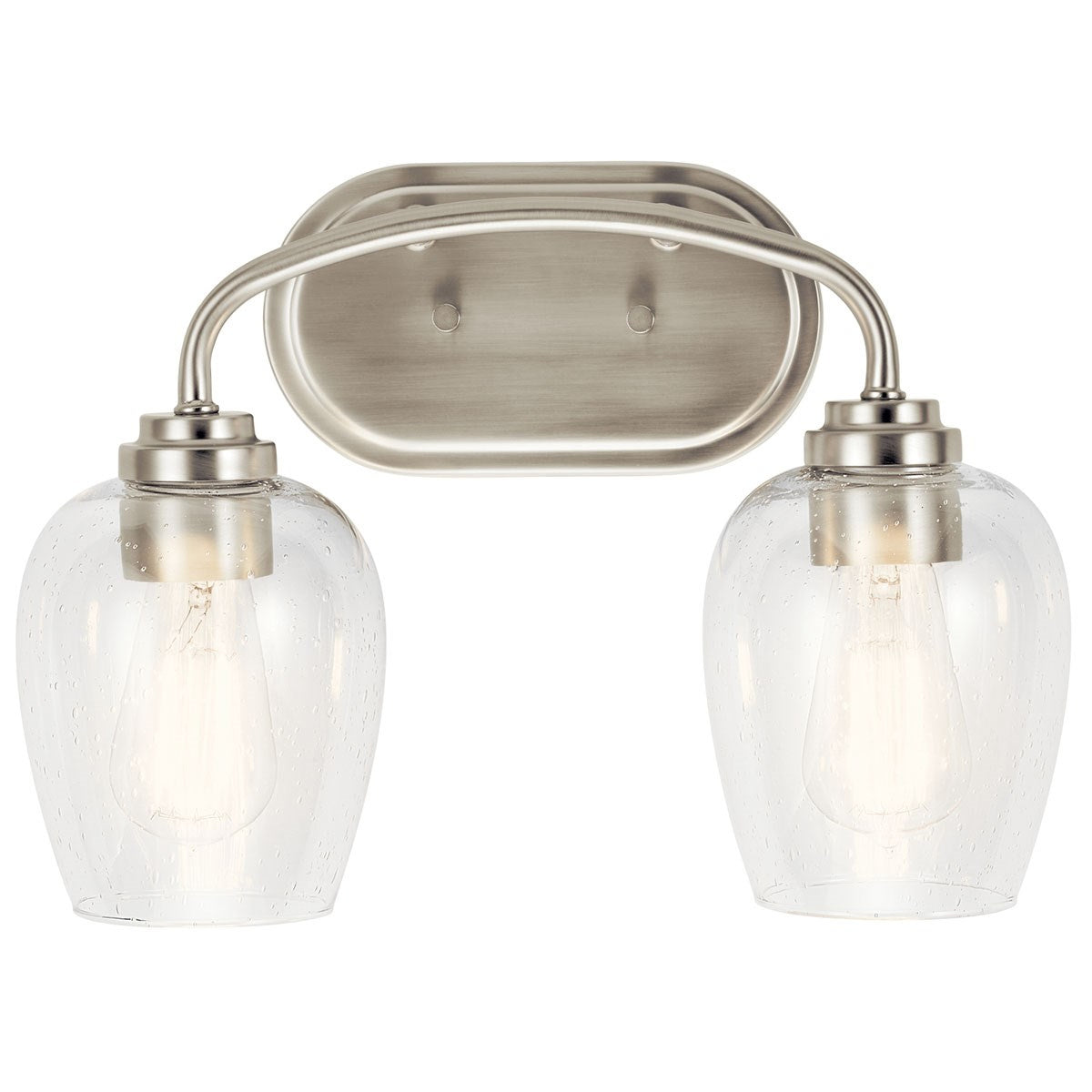 KICHLER 45128NICS Valserrano 14.50 inch 2 Light Vanity Light with Clear Seeded Glass in Brushed Nickel