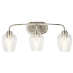 KICHLER 45129NICS Valserrano 24 inch 3 Light Vanity Light with Clear Seeded Glass in Brushed Nickel