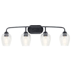 KICHLER 45130BKCS Valserrano 33.50 inch 4 Light Vanity Light with Clear Seeded Glass in Black