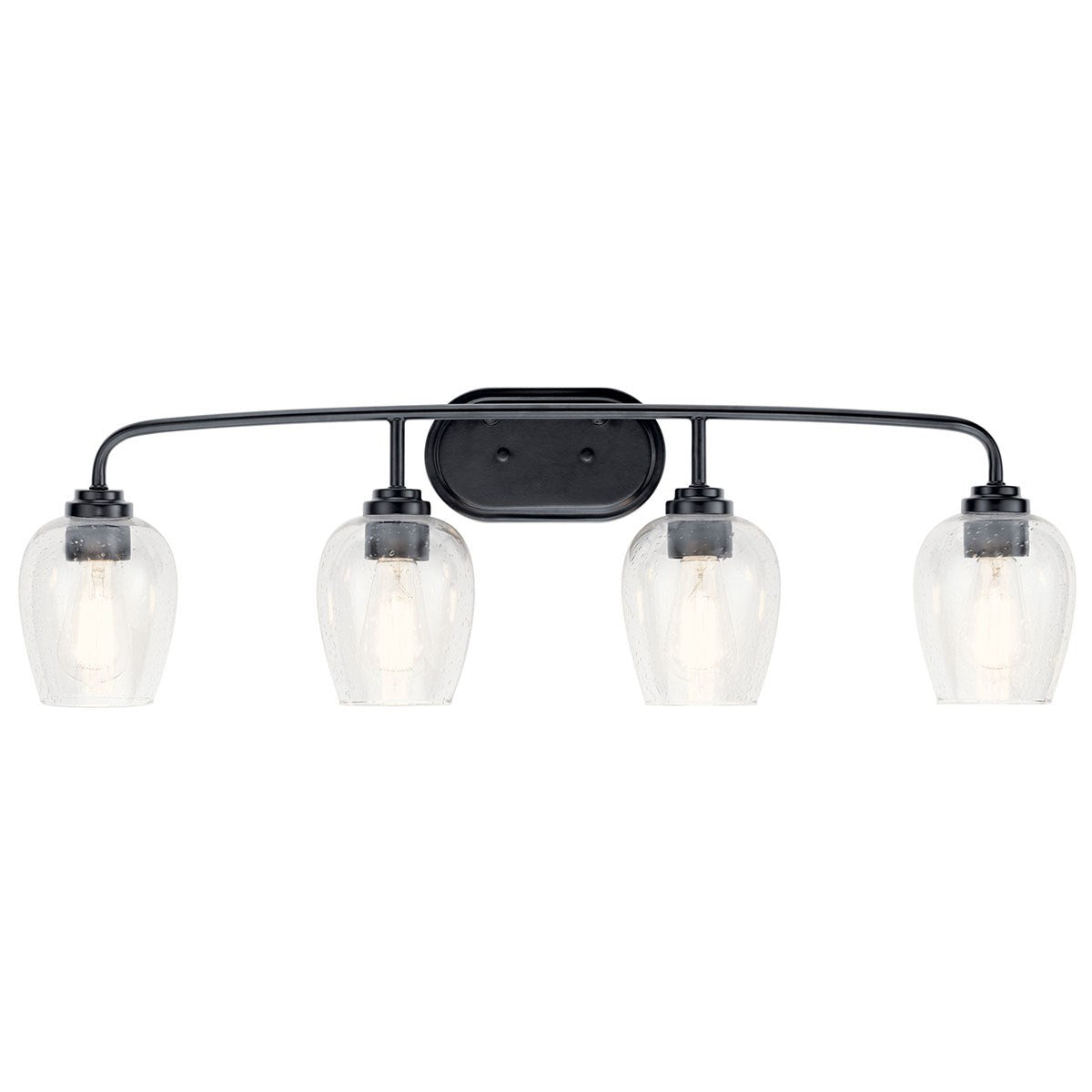 KICHLER 45130BKCS Valserrano 33.50 inch 4 Light Vanity Light with Clear Seeded Glass in Black
