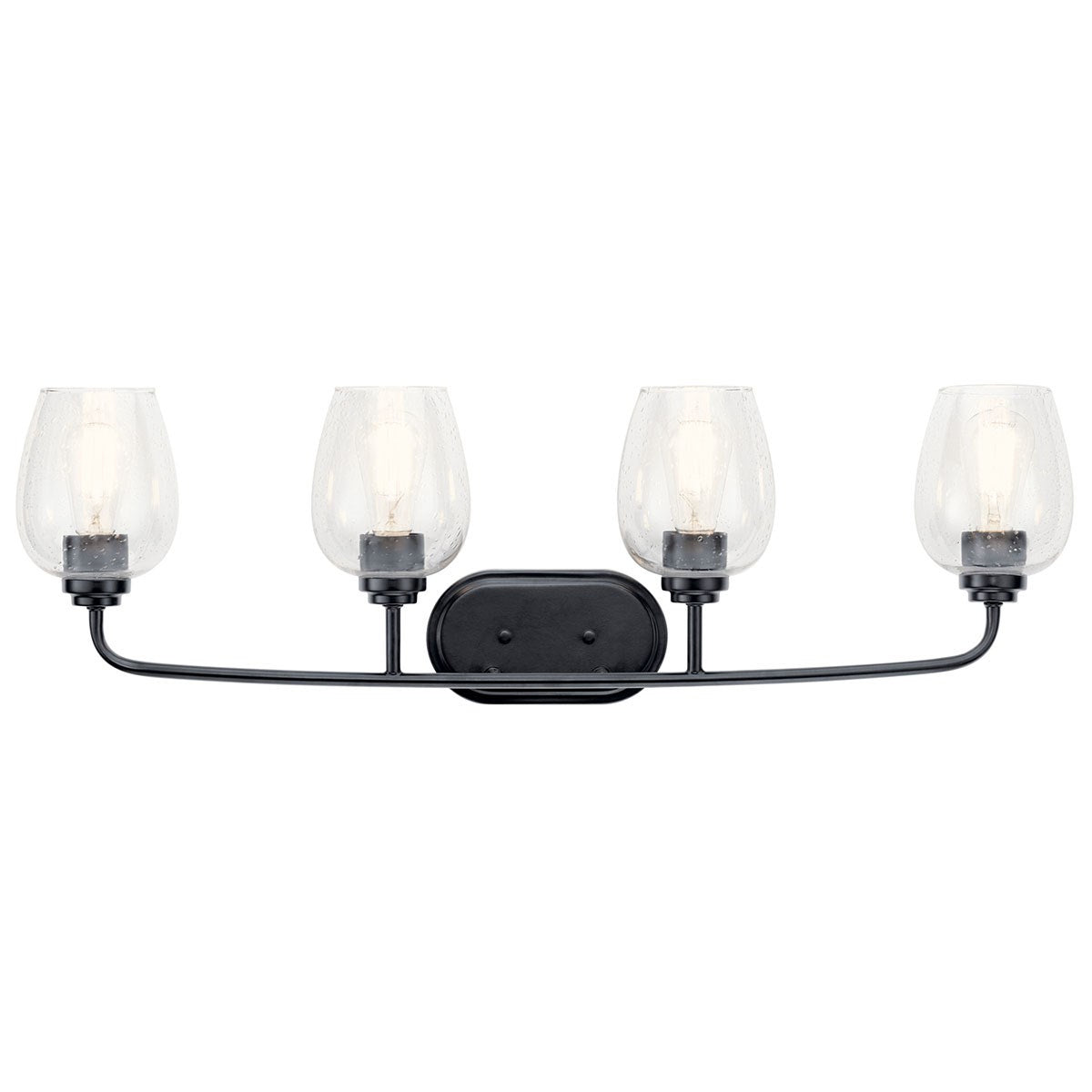KICHLER 45130BKCS Valserrano 33.50 inch 4 Light Vanity Light with Clear Seeded Glass in Black