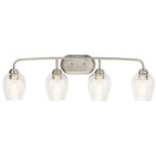 KICHLER 45130NICS Valserrano 33.50 inch 4 Light Vanity Light with Clear Seeded Glass in Brushed Nickel