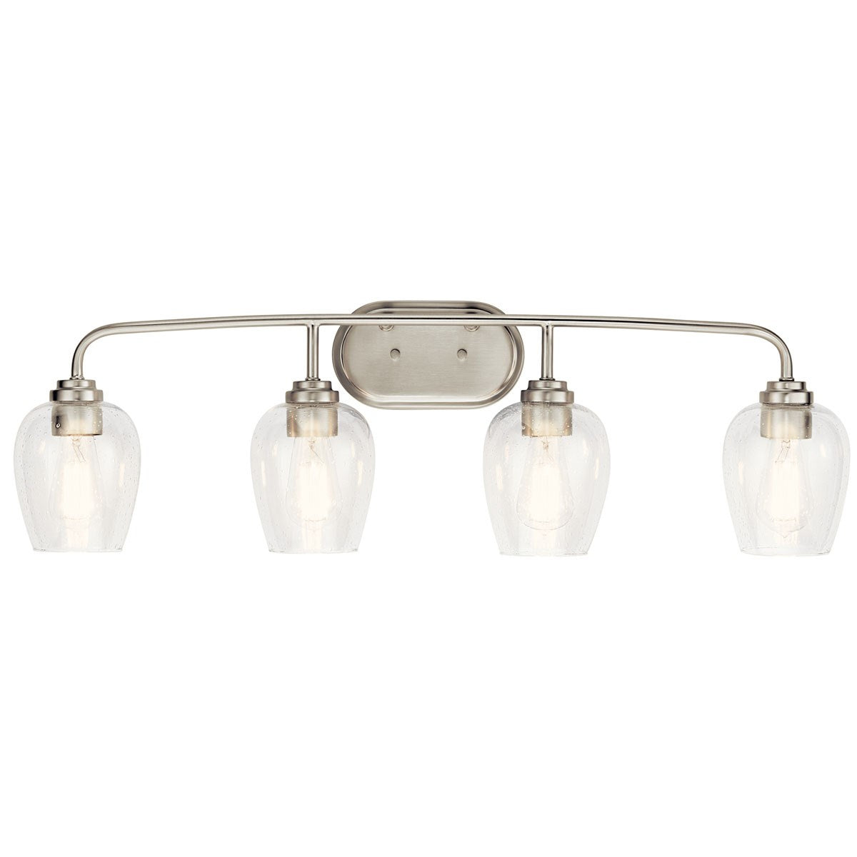KICHLER 45130NICS Valserrano 33.50 inch 4 Light Vanity Light with Clear Seeded Glass in Brushed Nickel