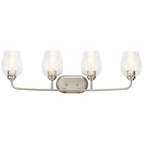 KICHLER 45130NICS Valserrano 33.50 inch 4 Light Vanity Light with Clear Seeded Glass in Brushed Nickel