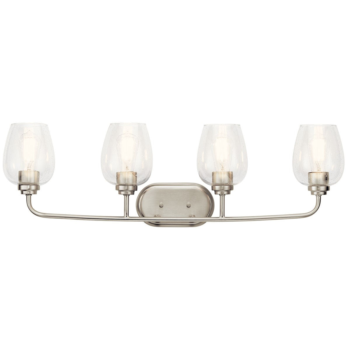 KICHLER 45130NICS Valserrano 33.50 inch 4 Light Vanity Light with Clear Seeded Glass in Brushed Nickel