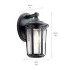 KICHLER 49892BK Fairfield 11 Inch 1 Light Wall Light In Black