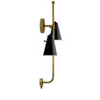 KICHLER 52174BK Sylvia 2 Light Wall Sconce Black And Natural Brass