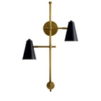 KICHLER 52174BK Sylvia 2 Light Wall Sconce Black And Natural Brass