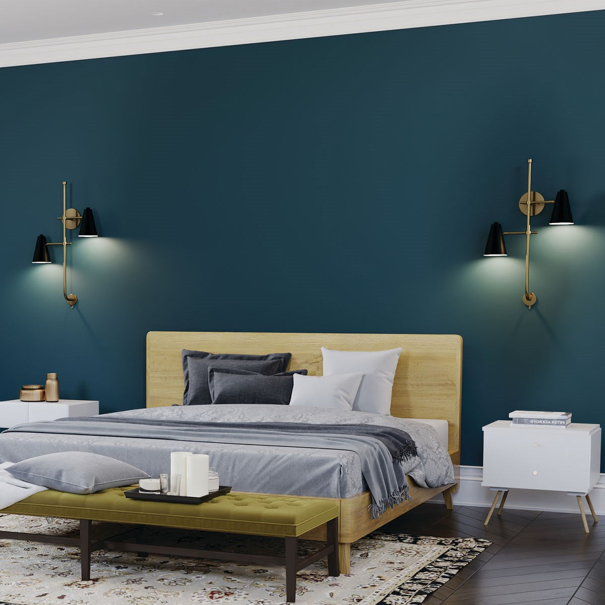 KICHLER 52174BK Sylvia 2 Light Wall Sconce Black And Natural Brass