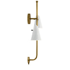 KICHLER 52174WH Sylvia 2 Light Wall Sconce White And Natural Brass