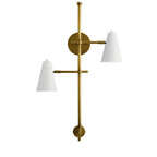 KICHLER 52174WH Sylvia 2 Light Wall Sconce White And Natural Brass