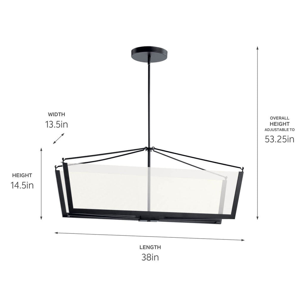 KICHLER 52293BKLED Calters Led Linear Chandelier Black