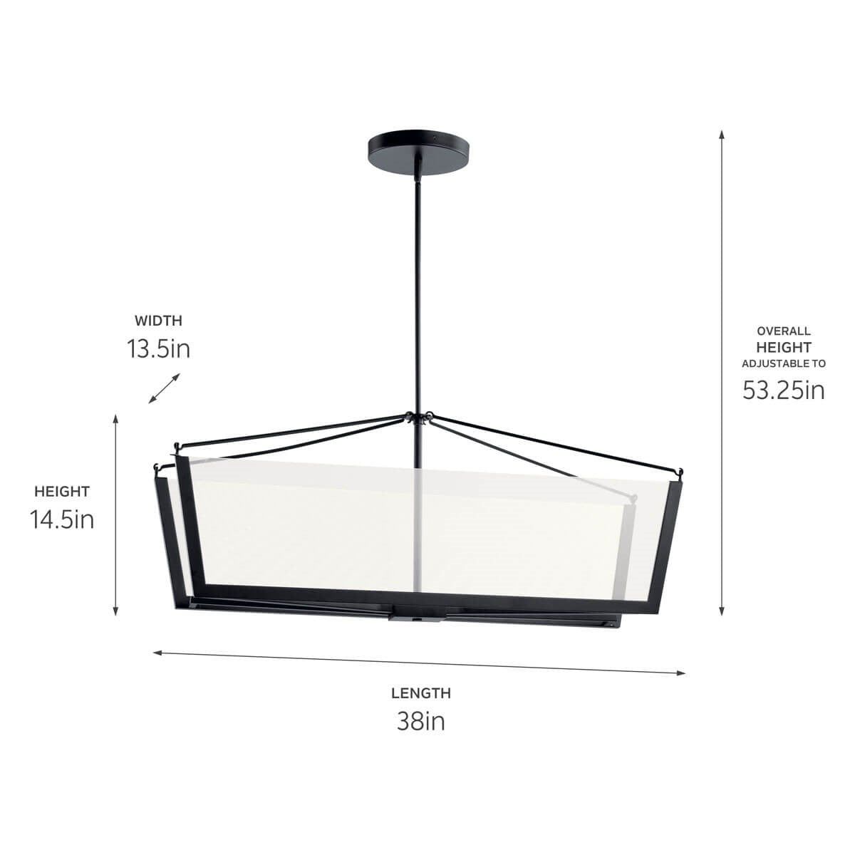 KICHLER 52293BKLED Calters Led Linear Chandelier Black