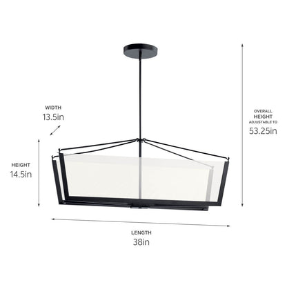 KICHLER 52293BKLED Calters Led Linear Chandelier Black