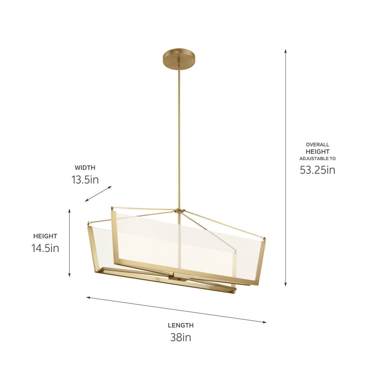 KICHLER 52293CGLED Calters Led Linear Chandelier Champagne Gold