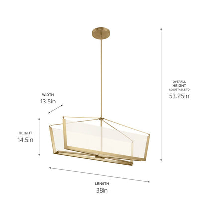 KICHLER 52293CGLED Calters Led Linear Chandelier Champagne Gold
