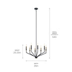 KICHLER 52349BK Armand 26 Inch 8 Light Chandelier In Black And Bronze Finish