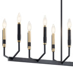 KICHLER 52350BK Armand 42.75 Inch 12 Light Linear Chandelier In Black And Bronze Finish
