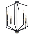 KICHLER 52351BK Armand 27 Inch 4 Light Foyer Pendant In Black And Bronze Finish