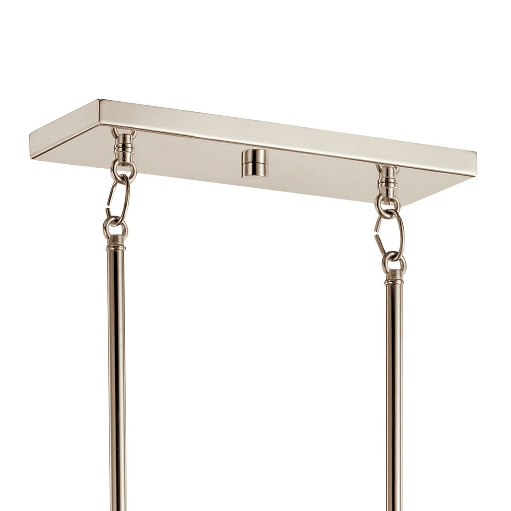KICHLER 52379PN Everett 42 Inch 5 Light Linear Chandelier with Clear Glass in Polished Nickel