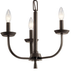 KICHLER 52383OZ Kennewick 3 Light Chandelier Olde Bronze