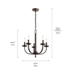 KICHLER 52385OZ Kennewick 5 Light Chandelier Olde Bronze