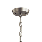 KICHLER 52386NI Kennewick 5 Light Chandelier with Crisp White Fabric Brushed Nickel