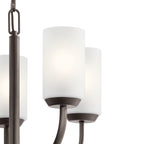 KICHLER 52386OZ Kennewick 5 Light Chandelier with Crisp White Fabric Olde Bronze
