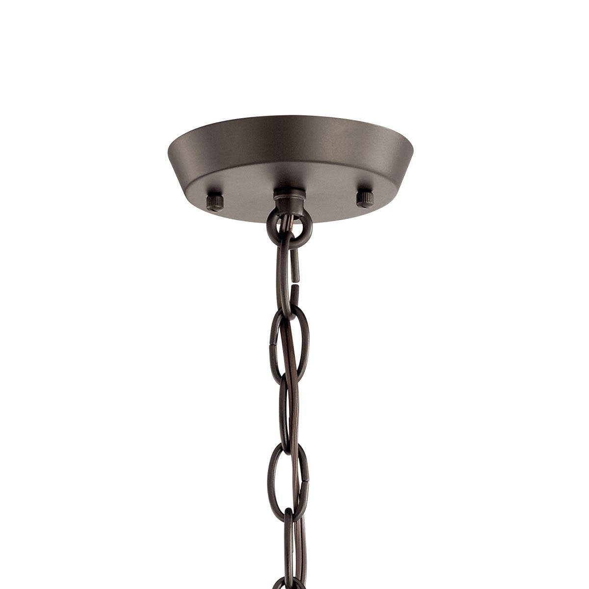 KICHLER 52386OZ Kennewick 5 Light Chandelier with Crisp White Fabric Olde Bronze