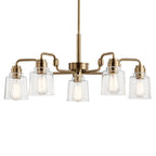KICHLER 52398WBR Aivian 30" 5 Light Chandelier with Clear Glass Weathered Brass