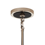 KICHLER 52402PN Eastmont 3 Light Chandelier With Clear Glass Polished Nickel And Walnut Wood