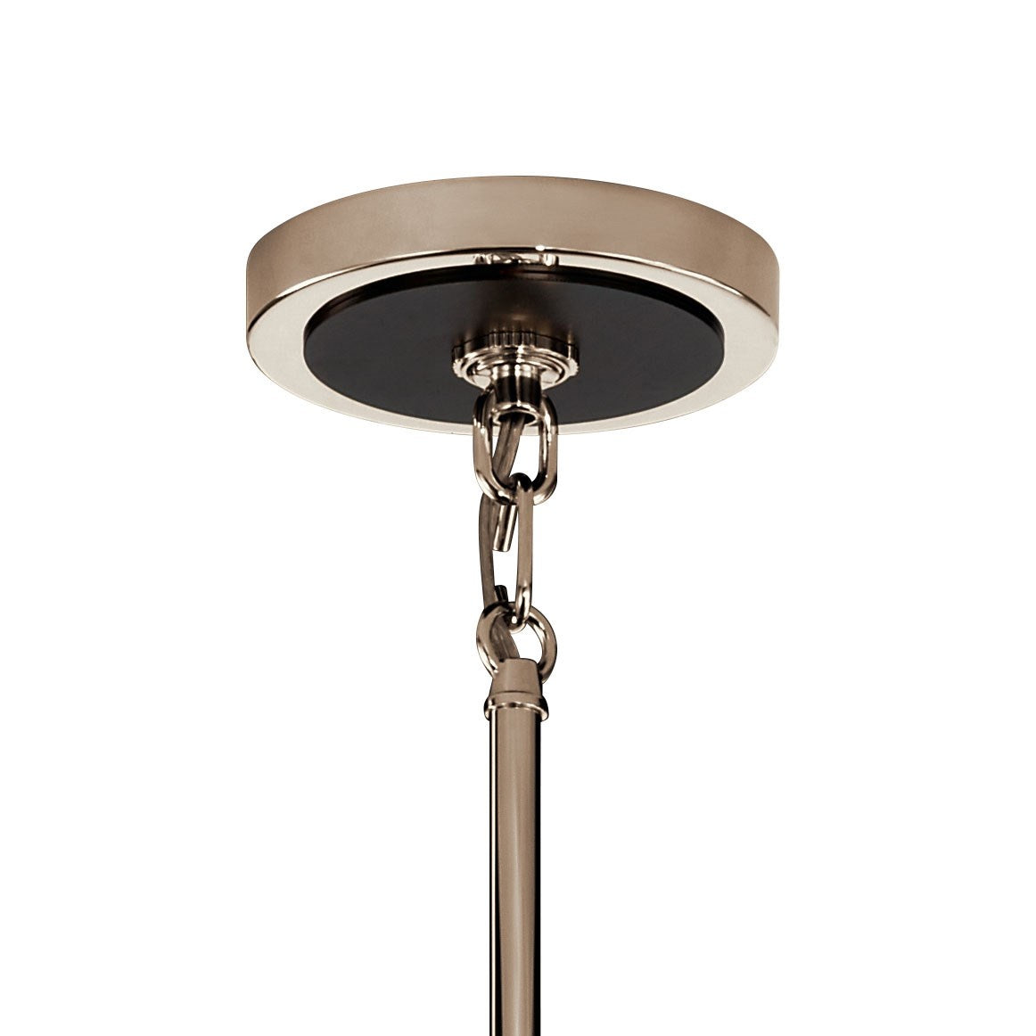 KICHLER 52402PN Eastmont 3 Light Chandelier With Clear Glass Polished Nickel And Walnut Wood
