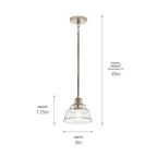 KICHLER 52405PN Eastmont 1 Light Mini Pendant With Clear Glass Polished Nickel