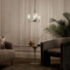 KICHLER 52410PN Kimrose 3 Light Chandelier With Clear Fluted Glass In Polished Nickel And Satin Nickel