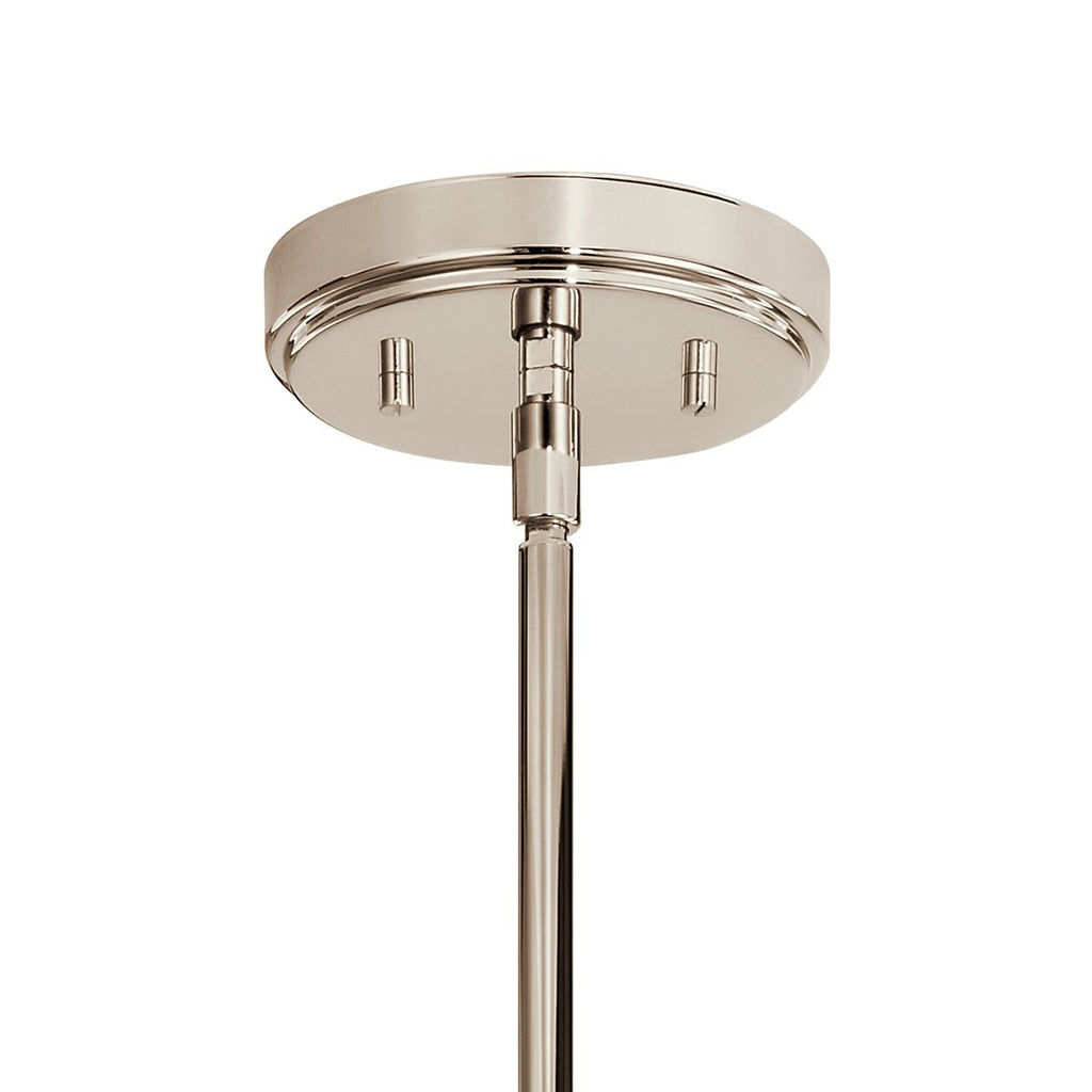 KICHLER 52411PN Kimrose 6 Light Chandelier With Clear Fluted Glass In Polished Nickel And Satin Nickel