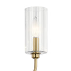 KICHLER 52413BNB Kimrose 10 Light Linear Chandelier With Clear Fluted Glass In Brushed Natural Brass