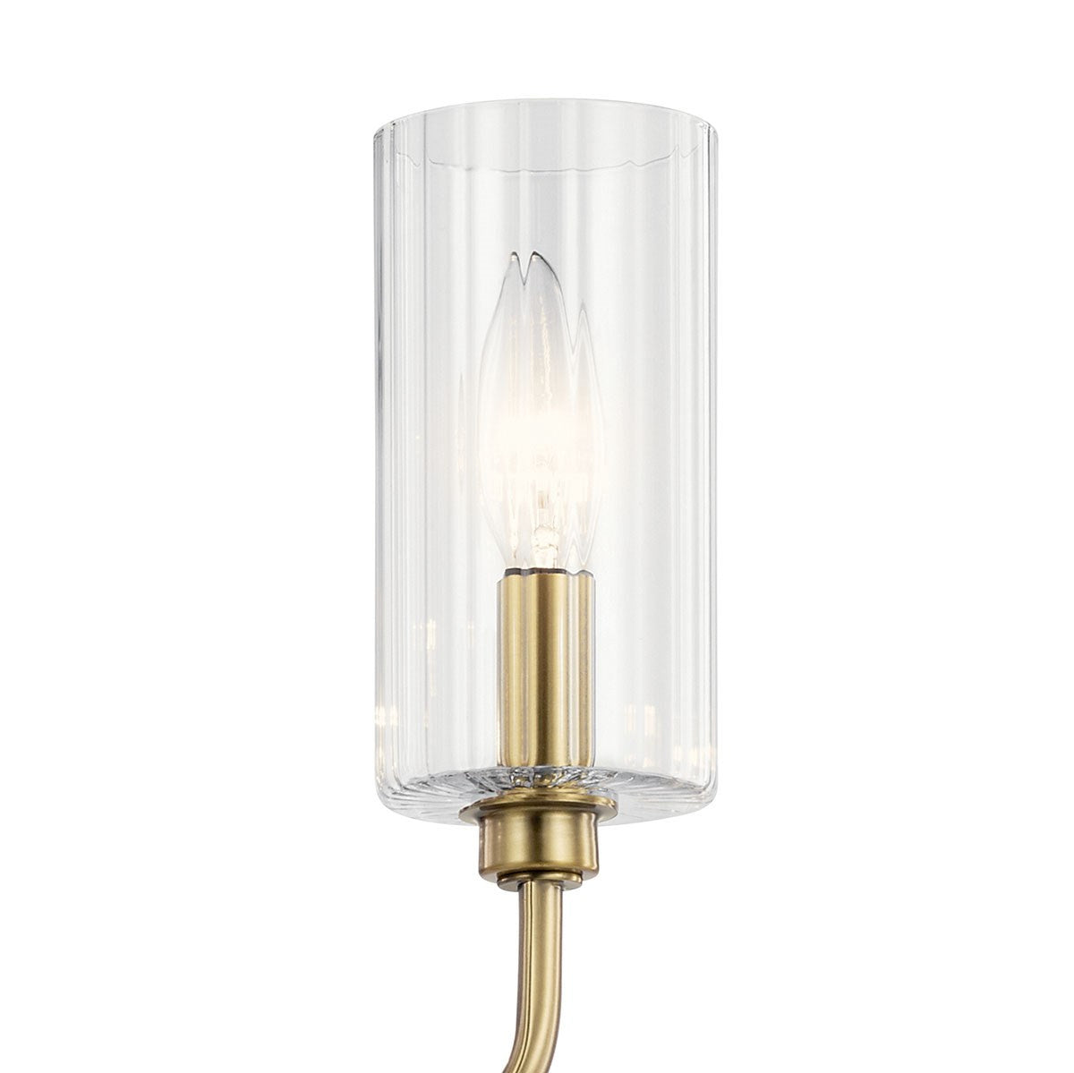 KICHLER 52413BNB Kimrose 10 Light Linear Chandelier With Clear Fluted Glass In Brushed Natural Brass