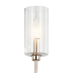 KICHLER 52413PN Kimrose 10 Light Linear Chandelier With Clear Fluted Glass In Polished Nickel And Satin Nickel