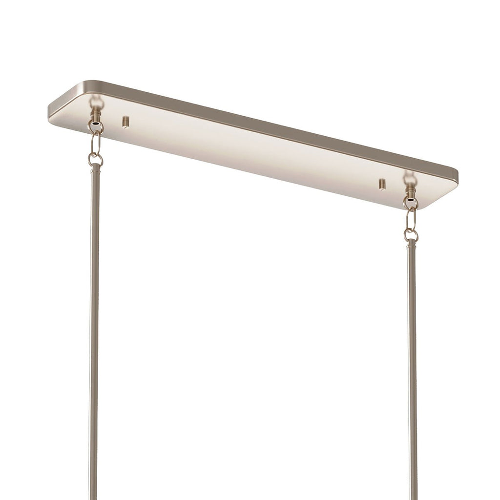 KICHLER 52413PN Kimrose 10 Light Linear Chandelier With Clear Fluted Glass In Polished Nickel And Satin Nickel