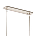 KICHLER 52413PN Kimrose 10 Light Linear Chandelier With Clear Fluted Glass In Polished Nickel And Satin Nickel