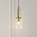 KICHLER 52414BNB Kimrose 1 Light Mini Pendant With Clear Fluted Glass In Brushed Natural Brass