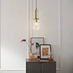 KICHLER 52414BNB Kimrose 1 Light Mini Pendant With Clear Fluted Glass In Brushed Natural Brass